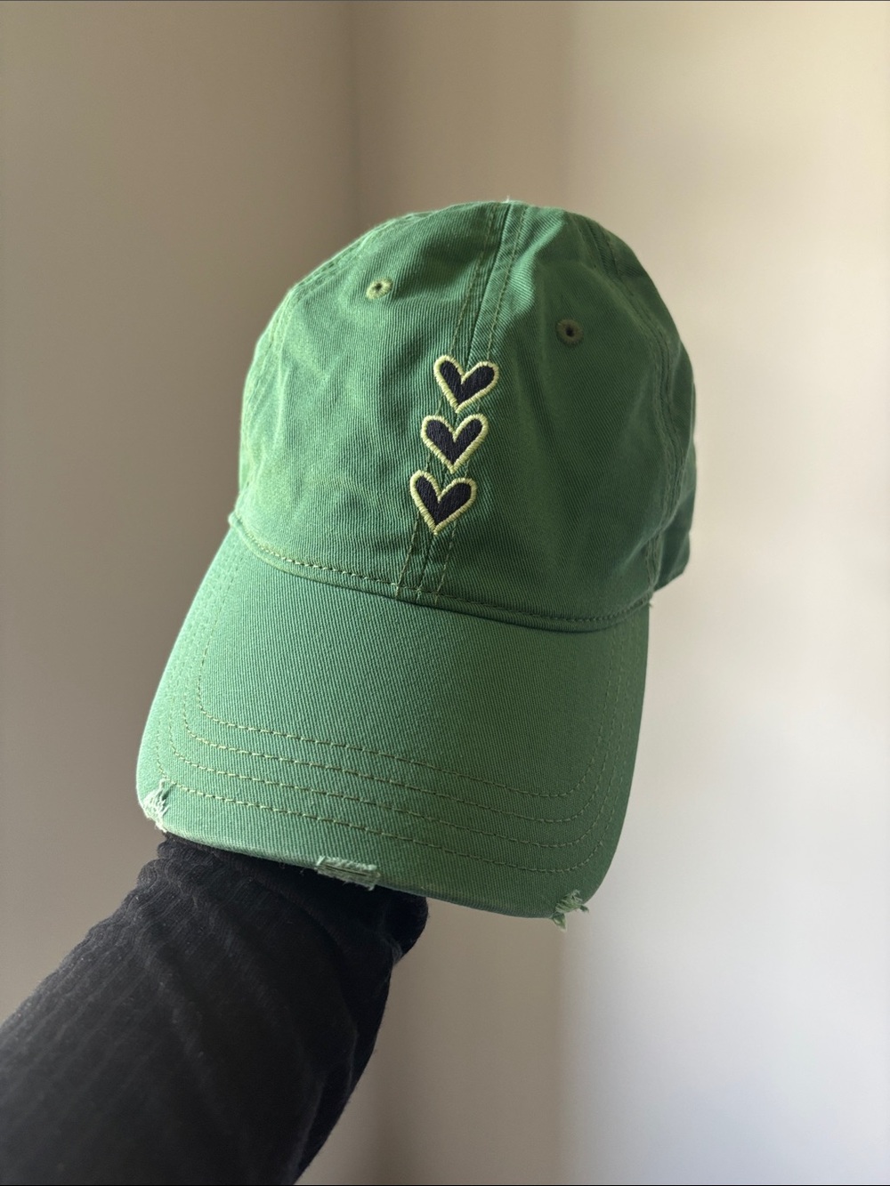 aerie Green Heart Motif Baseball Cap